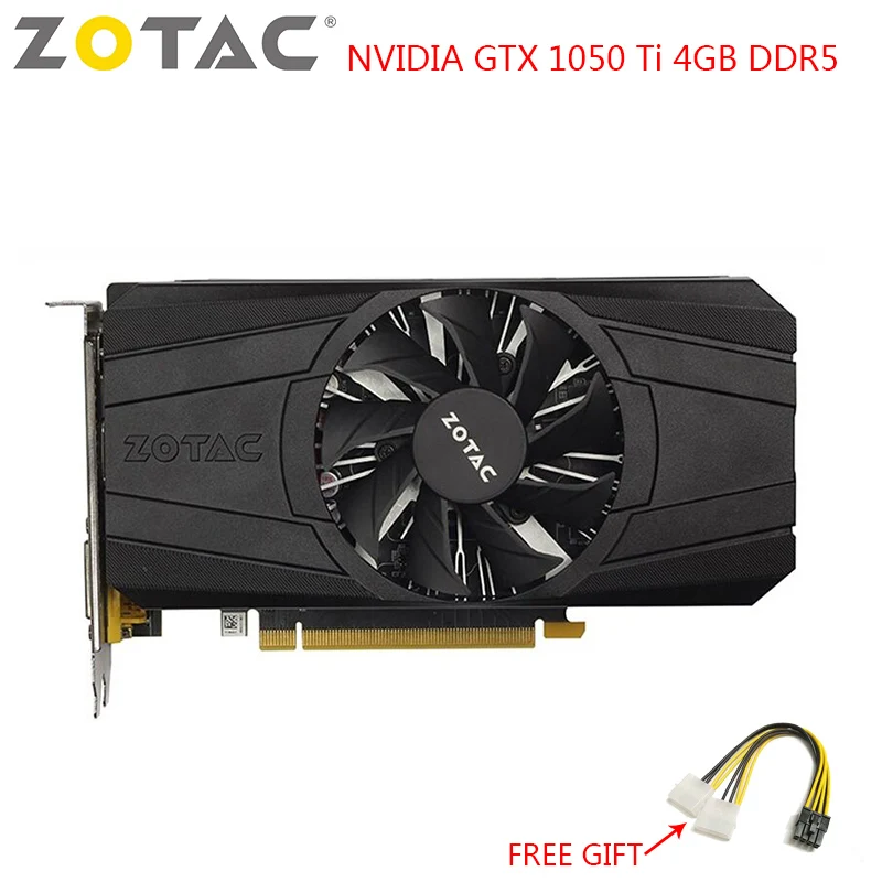 ZOTAC NVIDIA видео карта GTX 1050 Ti 4GB консоль для ПК игр с поддержкой Windows GeForce GTX1050 256Bit GDDR5