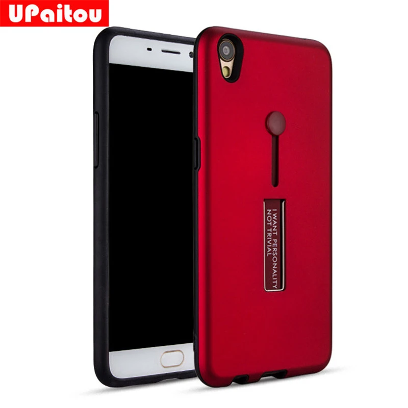 UPaitou Shockproof Case for OPPO F9 Pro F7 F5 Youth Lite F3 F1 Plus F1S Metal Ring Stand Rubber Back Cover |