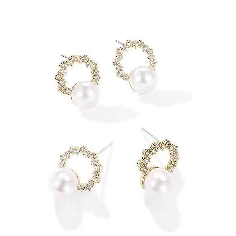 2 шт./компл. для женщин серьги элегантный полый лист со стразами и жемчугом