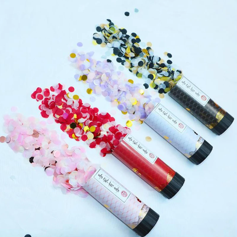 

1pc Colorful Confetti Party Popper Cannons Handheld Fireworks Wedding Party Christmas Birthday New Year Celebration