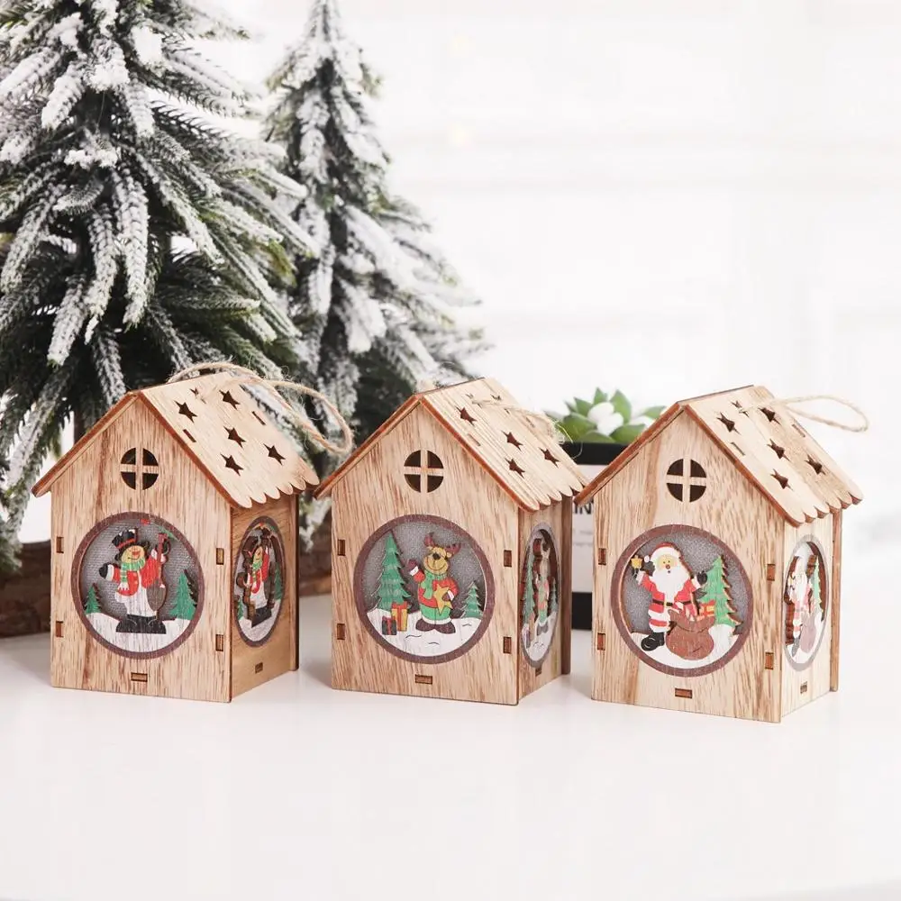 Деревянные украшения дома Penda Новогодние рождественские для светящиеся Noel Санта