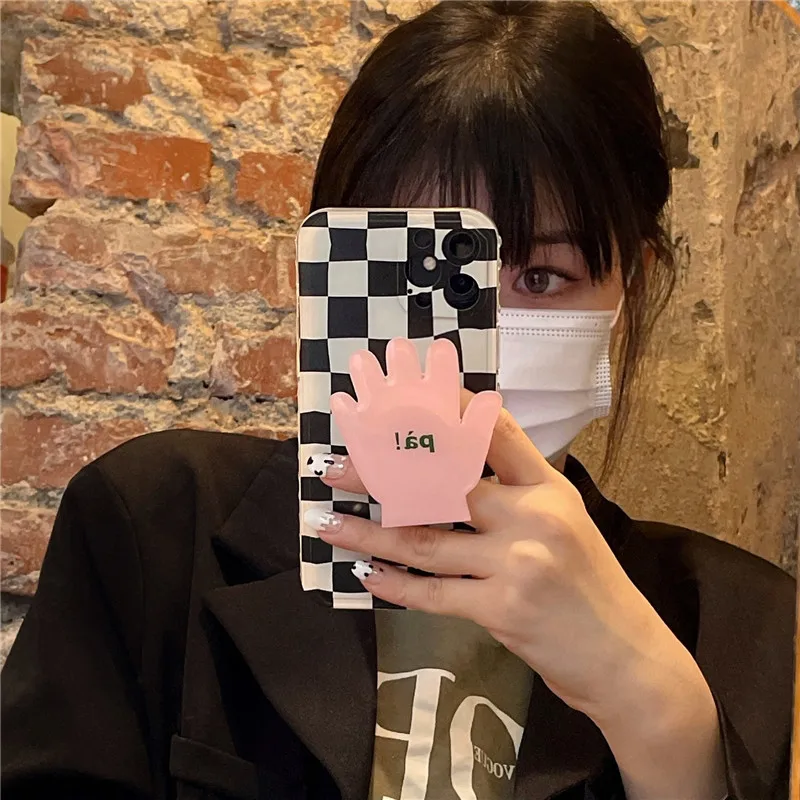 

INS Korean funny fold finger grip mobile phone holder for iphone samsung xiaomi huawei case cute silicone holder stand bracket