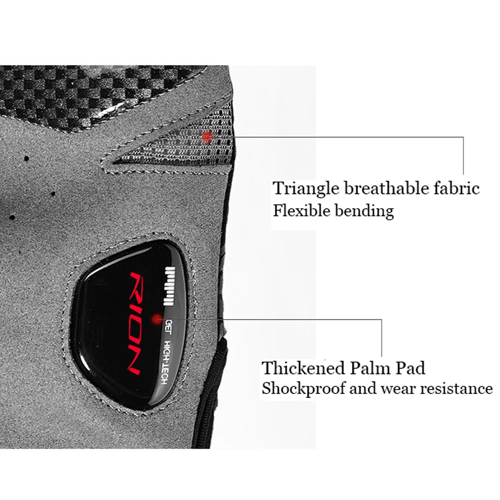 Мужские противоударные велосипедные перчатки RION с гелевыми вставками