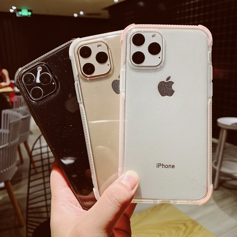 Блестящий противоударный Гибридный прозрачный мягкий защитный чехол из ТПУ с