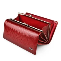 Genuine Leather Womens Wallet Alligator Long Hasp Zipper Wallet Ladies Clutch Money Bag New Female Luxury Coin Purses