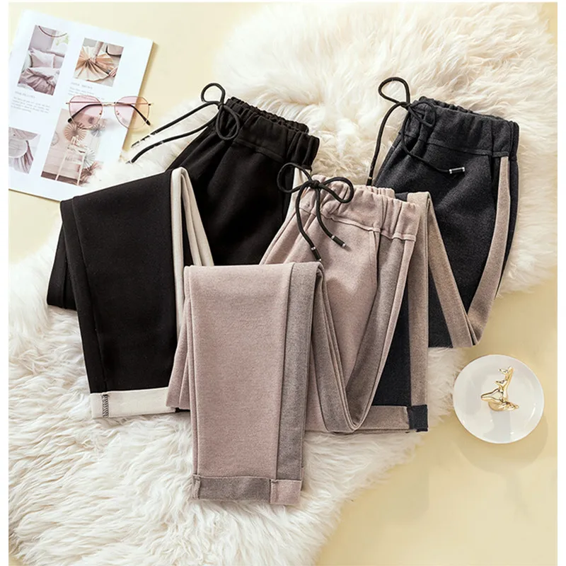 Женские осенне-зимние брюки JUJULAND теплые длинные с высокой талией горячая