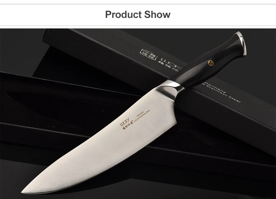 Нож шеф-повара Gyuto, кухонный, Германия 1,4116, нержавеющая сталь, 8 дюймов, Кливер, филе рыбы, нож для мяса, слайсер, инструмент для измельчения, инструмент для приготовления пищи 34