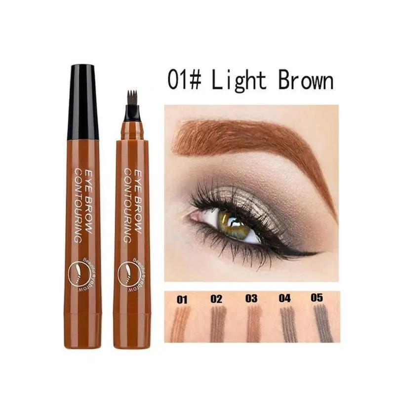 

5 Colors 3D Magic Microblading Eyebrow Pencil Makeup Tool Tint 4 Tip Liquid Brow Tattoo Pen Waterproof Cosmetic Eye brow Liner