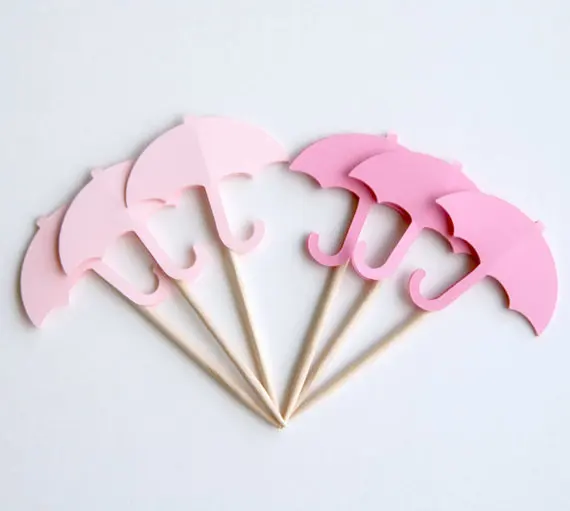 

3pcs Cake Topper Small umbrella Wedding Cupcakes flags Mariage Mr Mrs Family Cake Toppers Bridal Birthday Party Decor