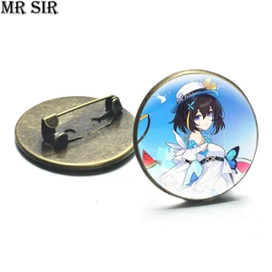 Брошь Honkai Impact 3 значки аниме, значок со стеклянной фотографией кианы и яы сакуры, мультяшный значок на сумку, одежду, лацкан, булавка для косплея, ювелирное изделие в подарок
