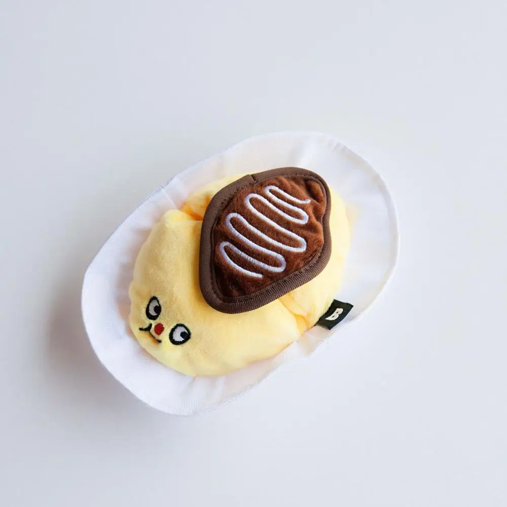 Omurice Plush Squeaky Bone Dog Toys Bite-Resistant Clean Chew Puppy Training Toy Soft omelet rice Pet Supplies Cat Mint toy | Дом и сад