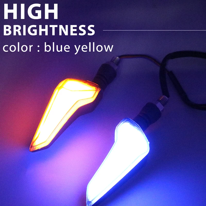 Motorcycle Stop Turn Signals Lights Waterproof LED Direction Lamp sickle reaping hook shape Car Bulbs Blue Yellow Auto lamp 12V |