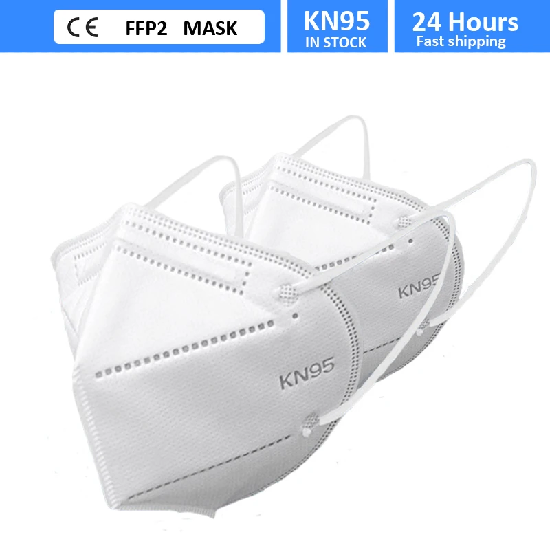 

100pcs Mascarillas Tapabocas KN95 Mask 95% filtration Facial FFP2 Masks Dustproof Nonwoven Cover Mouth Protective Face Mask