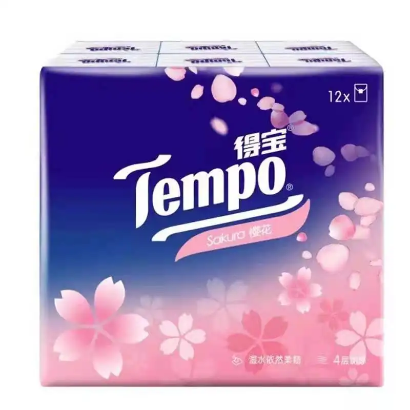 Ручная бумага Tempo 4 слоя 12 упаковок (отправлено наугад) | Красота и здоровье