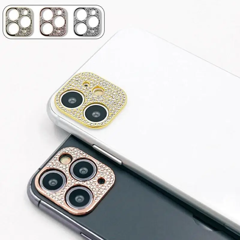 

Rhinestone Glitter Camera Lens film Protector Case For iphone 11 Pro Max Diamond Full Lens Screen Protective Cover For iPhone 11