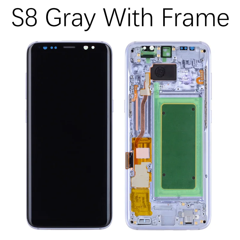 Oригинал AMOLED для самсунг S8 LCD дисплей сенсорный экран планшета замена для SAMSUNG GALAXY S8 плюс дисплей SAMSUNG S8 экран - Цвет: S8 Gray Frame