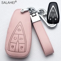 hot sale leather car key remote fob cover shell protection for changan cs35 plus cs55 plus cs75 plus 2019 interior accessories