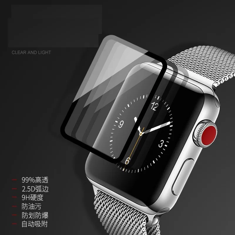 3D полноэкранная изогнутая пленка для Apple Watch 5 HD защитная из закаленного стекла