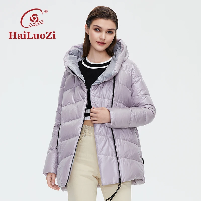 Новинка 2021 женская зимняя парка HaiLuoZi короткие теплые женские куртки с капюшоном