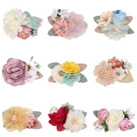 18pcs fashion korean girls elegance hair clips cloth flowers hair pin flower corsage brooch pin wedding party hair accessories