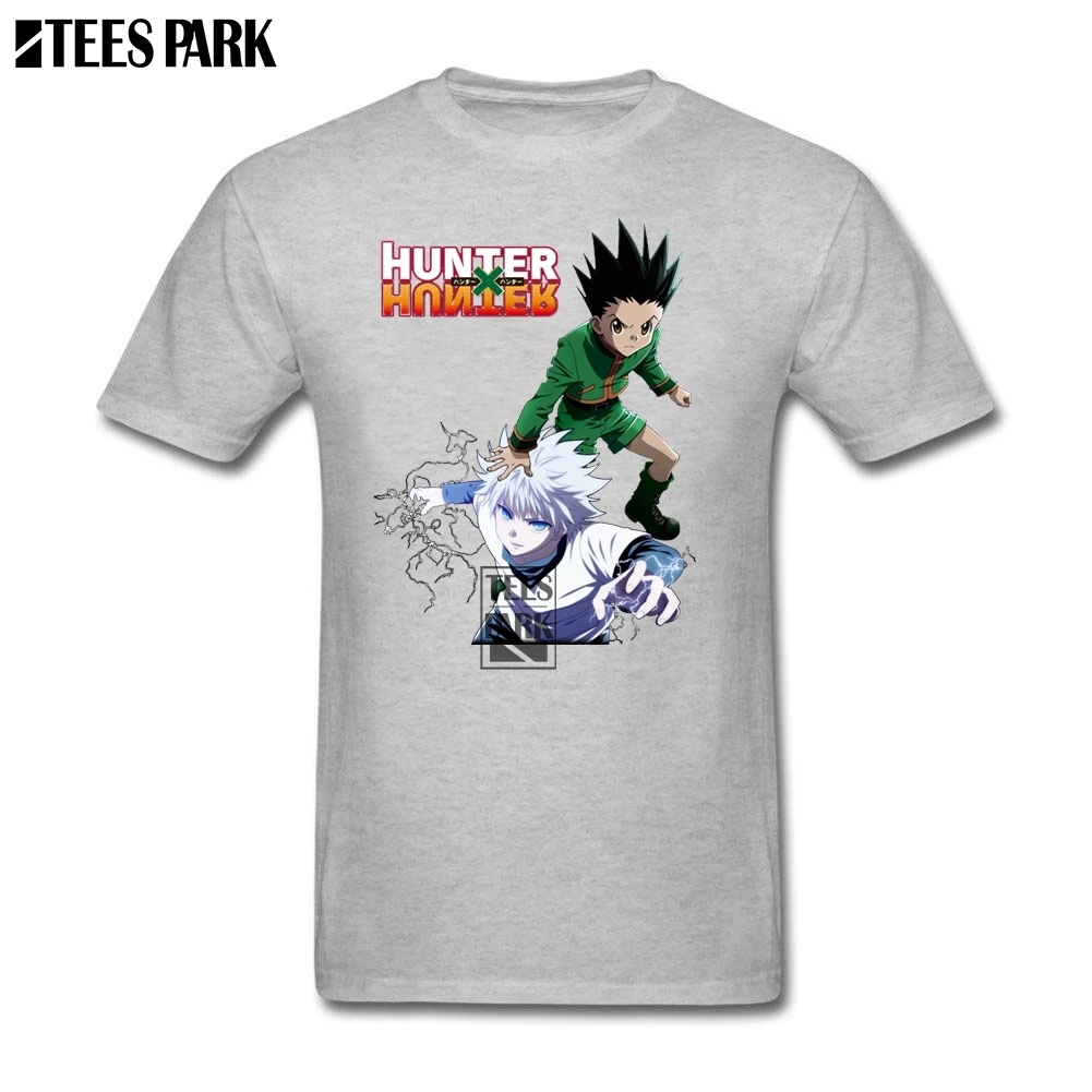 Тонкая футболка Охотник х аниме крутые милые футболки мужские круглый воротник с