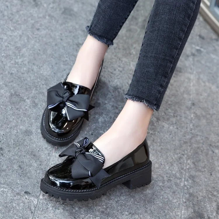 

Plus Size 12 platform heels women shoes woman pumps ladies Simple bow-knotted women's shoes, overshoes and single shoes