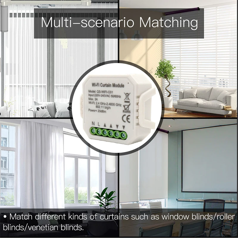 

WiFi Life Curtain Switch Module for Roller Blinds Electric MotorGoogle Home Alexa Voice Control