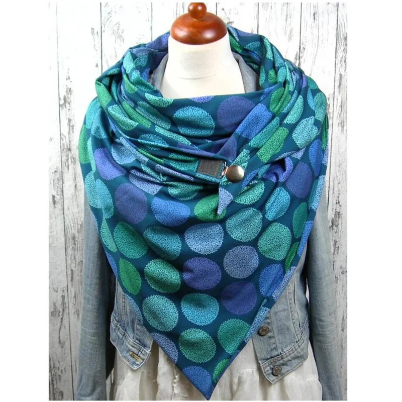 

Fashion Winter Women Scarf Warm Butterfly Print Button Wrap Casual Warm Scarf Luxury Brand Neck Bandana Headband Hijabs Stoles