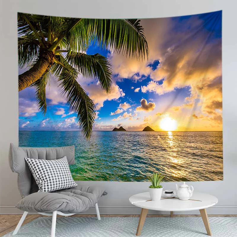 

Green Nature Tree Hole Wall Tapestry With Free Installation Accessories Hanging Blanket Camping Mat Landscape For Bedroom Decor