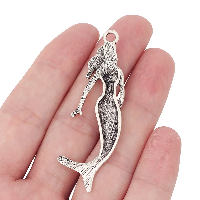 ZXZ 6 шт. тибетские Серебряные Подвески Медальоны русалки для ожерелий фурнитура
