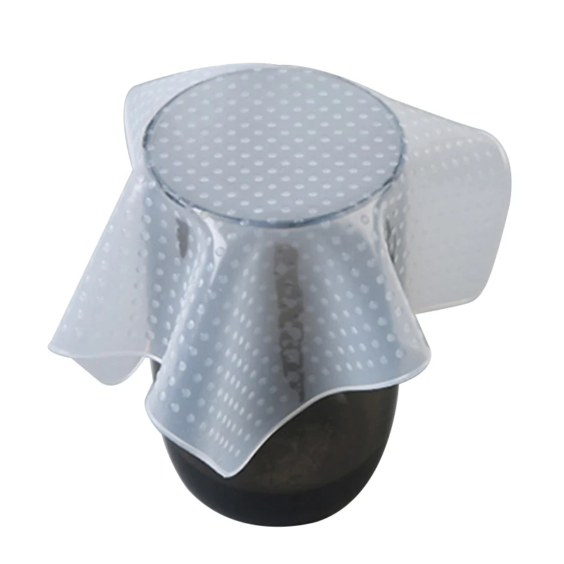 4Pcs Silicone Food Wrap Clear Reusable Wraps Seal Cover Stretch Fresh Keeping Kitchen Tools Cooking Gadgets | Дом и сад