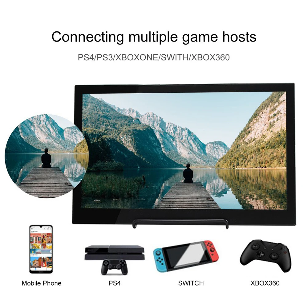 13.3 inch Portable Display LED Monitor 1366x768 HD IPS Computer HDMI-Compatible TV for PS4 Pro/Xbox/Phone | Электроника