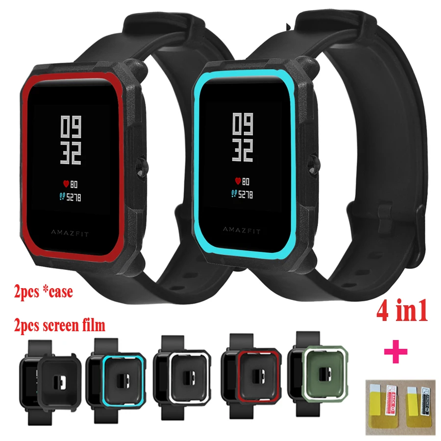 Мягкий защитный чехол из ТПУ Для Xiaomi Huami Amazfit Bip Молодежные часы + Защитная пленка