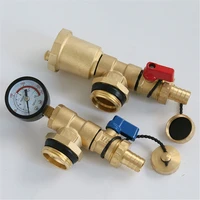 lock the manual drain of the end of the water distributor with a pressure gauge brass tee tail piece