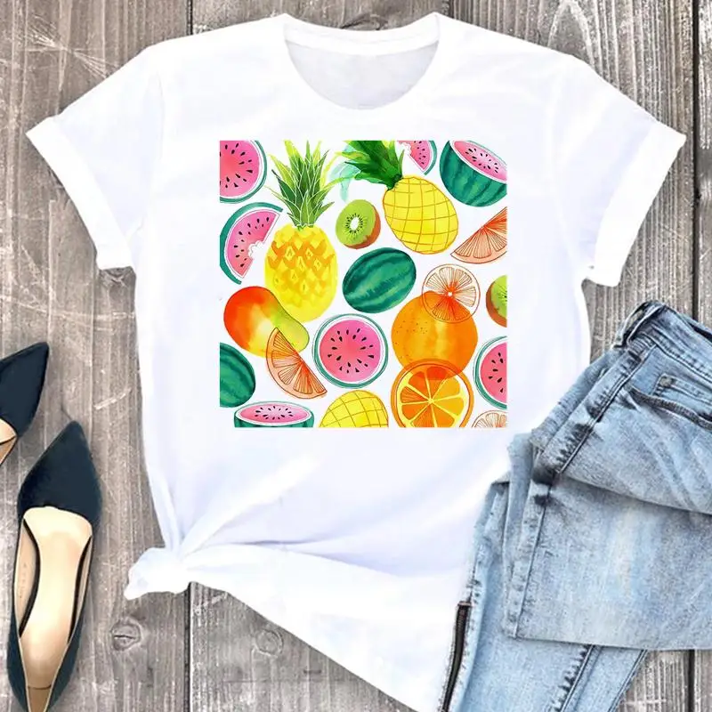 

Women Clothes Flower Floral Trend Beach 2021 Cartoon Fashion Short Sleeve Summer Print Tshirt Female Tee Top Graphic T-shirt