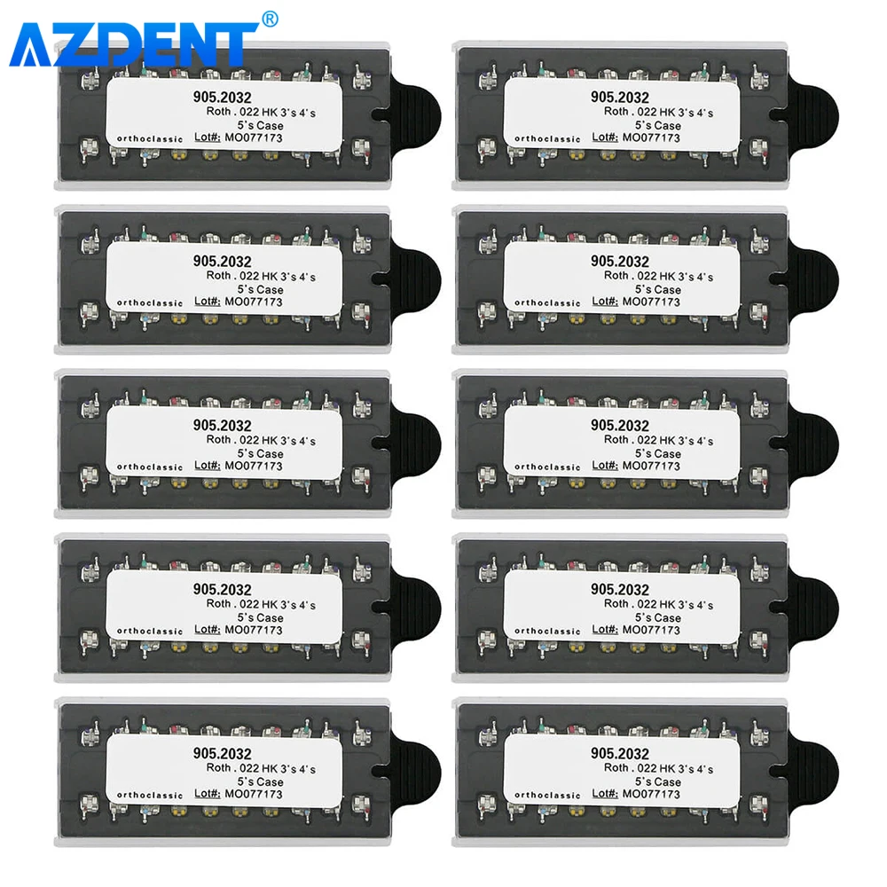 10 комплектов Металлические Мини скобы для ортодонтических грызунов AZDENT MBT 0 022 018