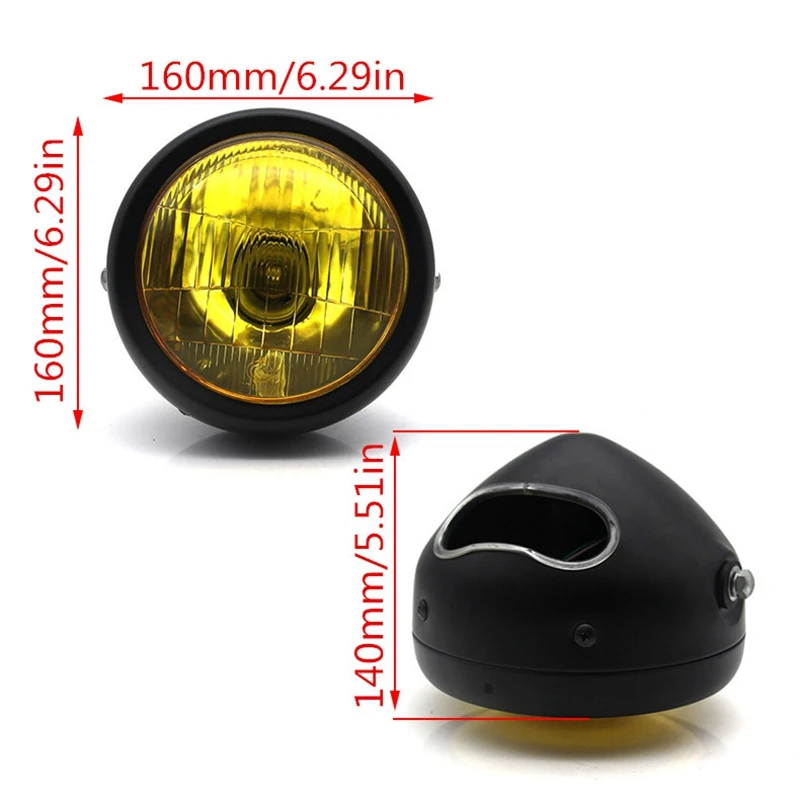 Новая мотоциклетная черная металлическая Ретро E4 галогенная передняя фара для