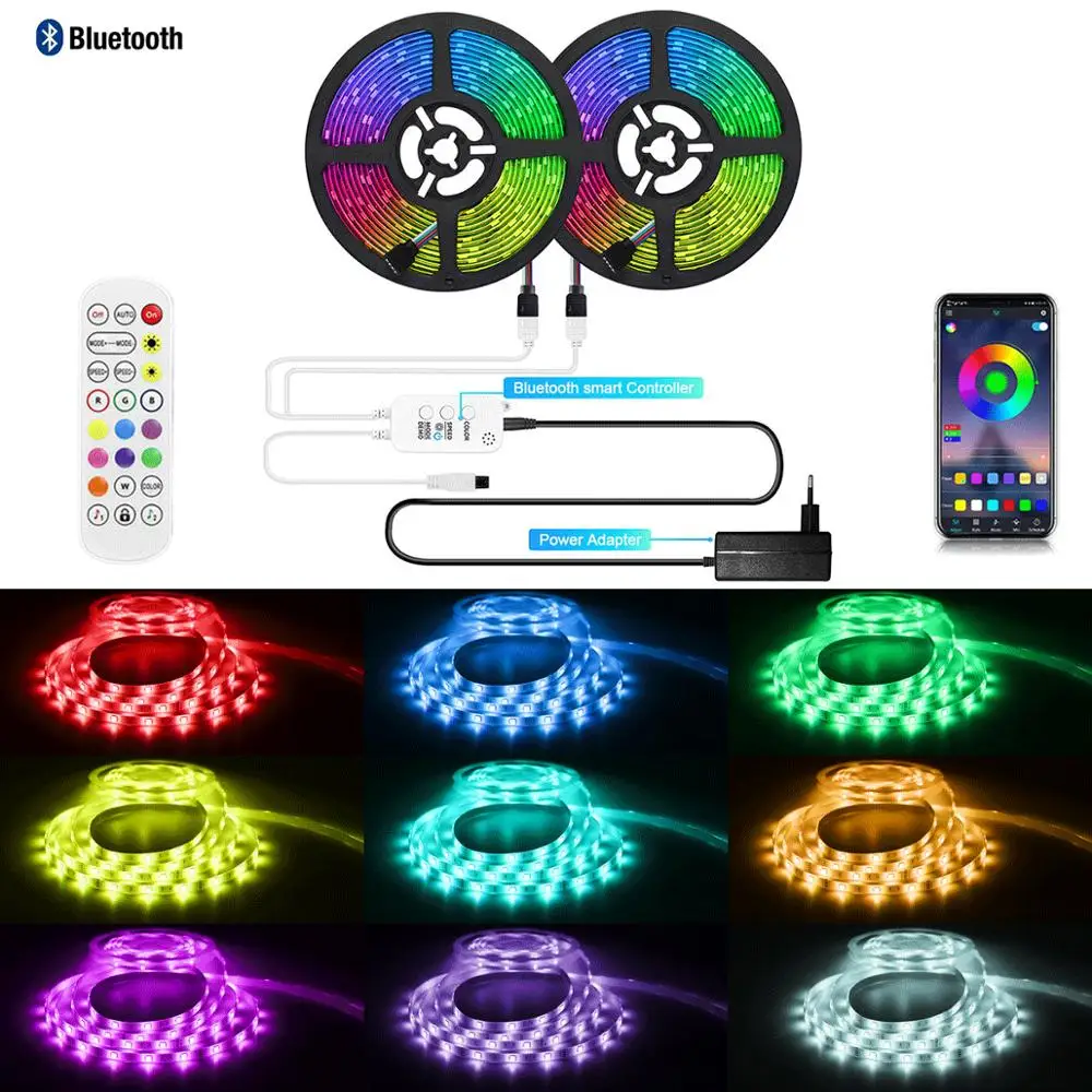 Bluetooth Светодиодные ленты светильник RGB SMD 5050 Светодиодная ФИТА DC 12V