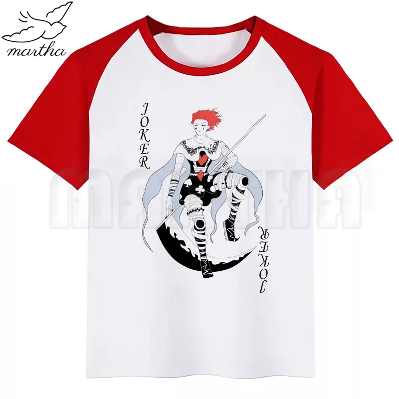 

Детская футболка Hisoka для маленьких мальчиков, модный топ с коротким рукавом и мультяшным рисунком, забавная Повседневная футболка для дево...