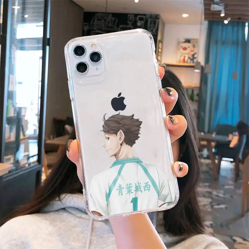 

Haikyuu Oikawa volleyball anime Phone Case Transparent for iPhone 6 7 8 11 12 s mini pro X XS XR MAX Plus