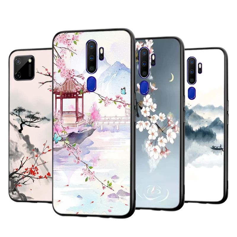 

Chinese Style Scenery For OPPO A5 A9 A7 A11X A1K A12 A12E A31 A32 A53 A53S A72 A73 A74 A93 A94 Silicone Phone Case