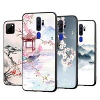 chinese style scenery for oppo a5 a9 a7 a11x a1k a12 a12e a31 a32 a53 a53s a72 a73 a74 a93 a94 silicone phone case