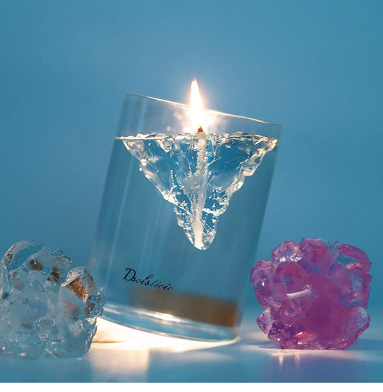 

Floating iceberg scented candle Birthday gift box Handmade glass candle essential oil fragrance