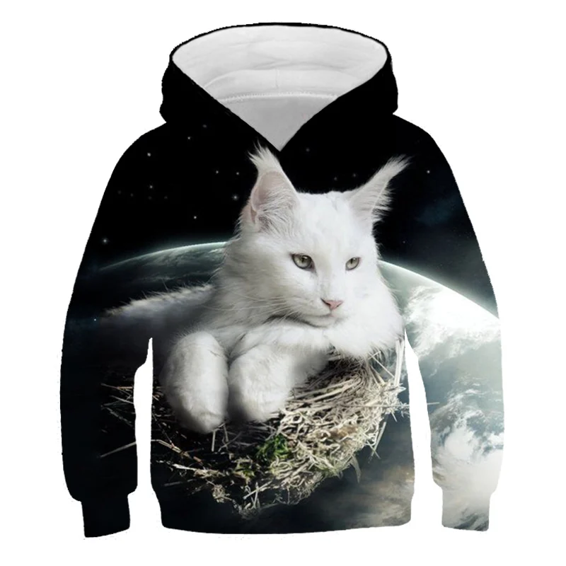 

Autumn Cute cat children's clothes 3D Fun printed hoodies Casual Hoodie Oversize For Girls New Kid'S Pullover hoodie