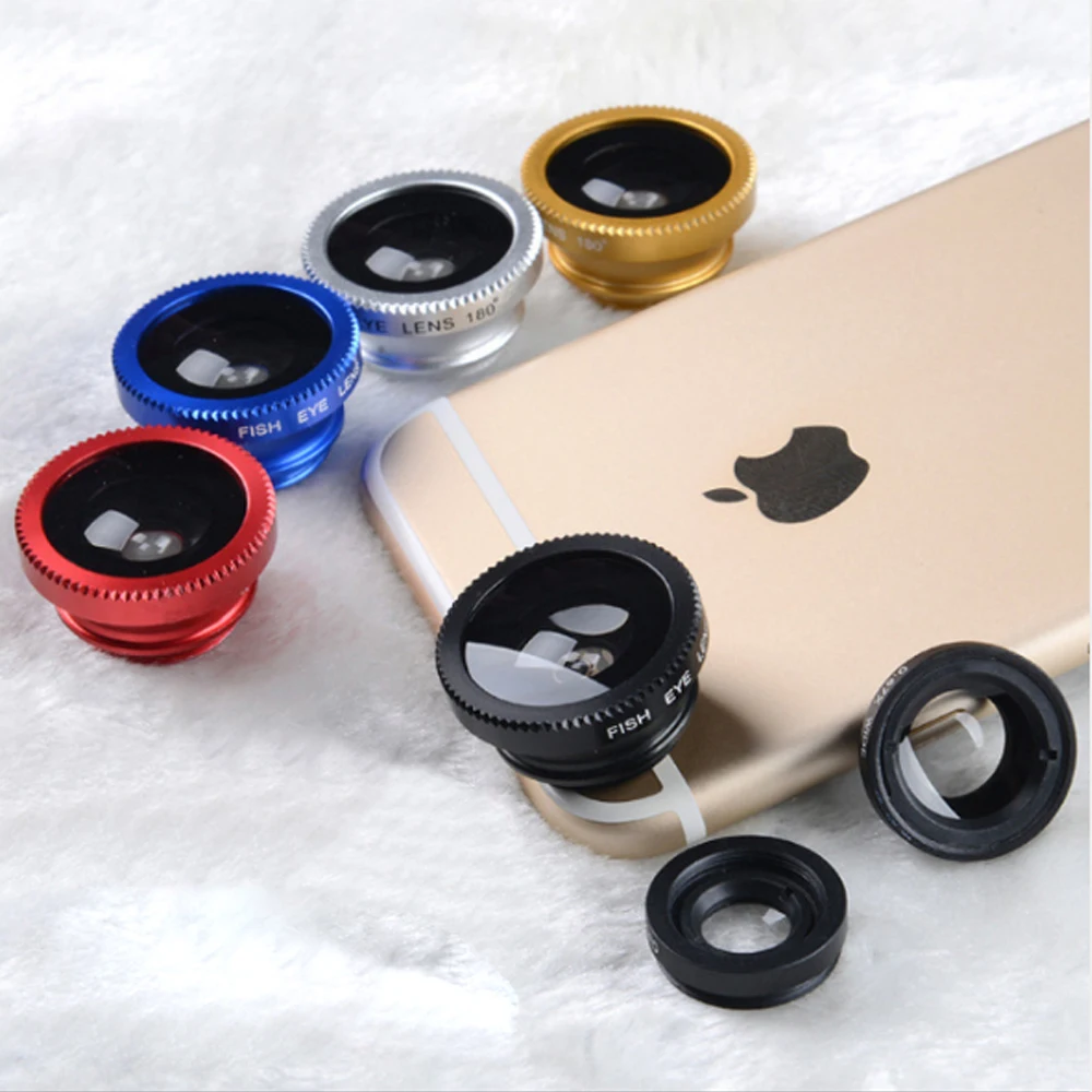3 в 1 комплект широкоугольной макросъемки рыбий глаз мобильный телефон объектив с