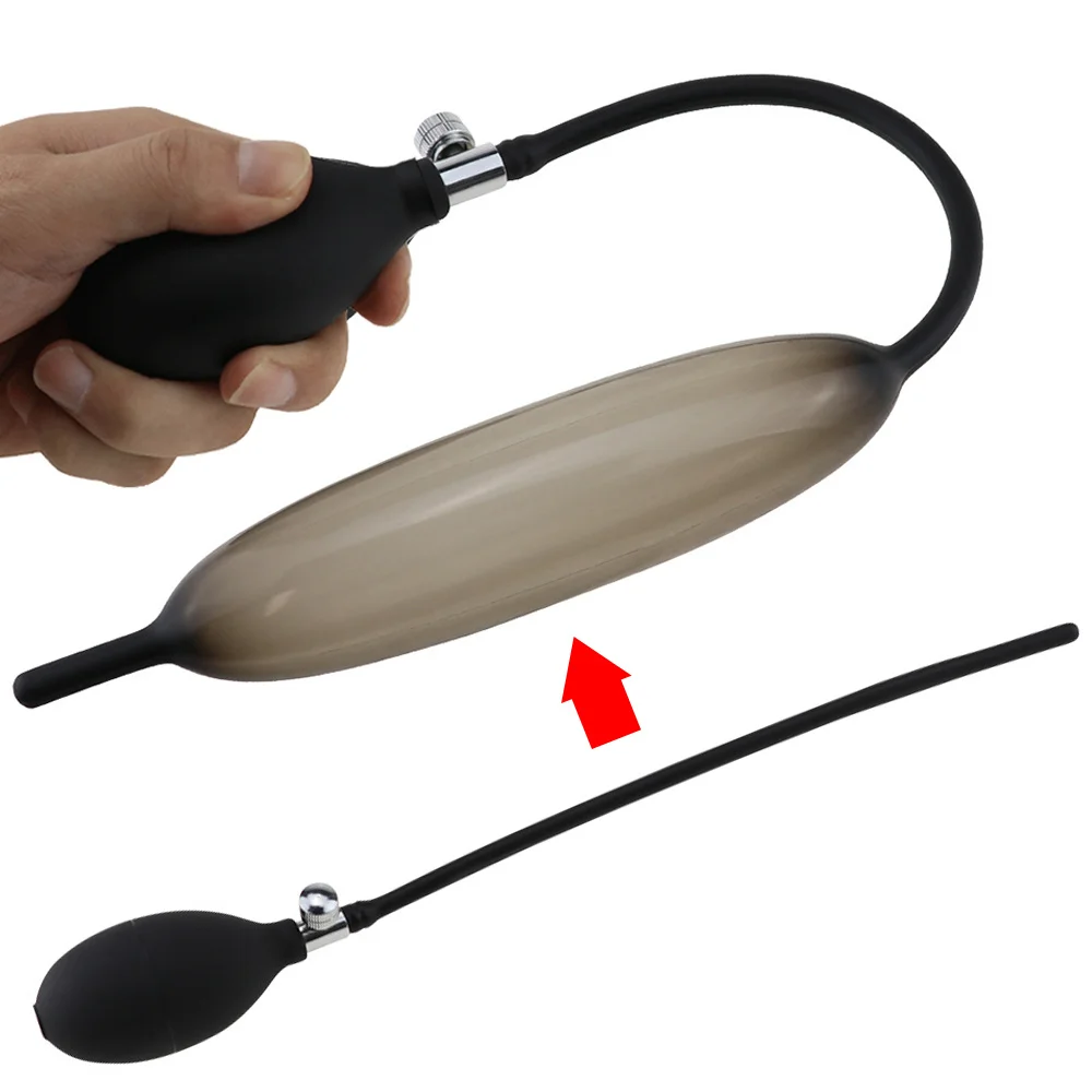 

Inflatable Urethral Dilator Silicone Penis Plug Male Comforter Orgasm Masturbator Urethral Sounds Expansion Stimulator Adult Toy