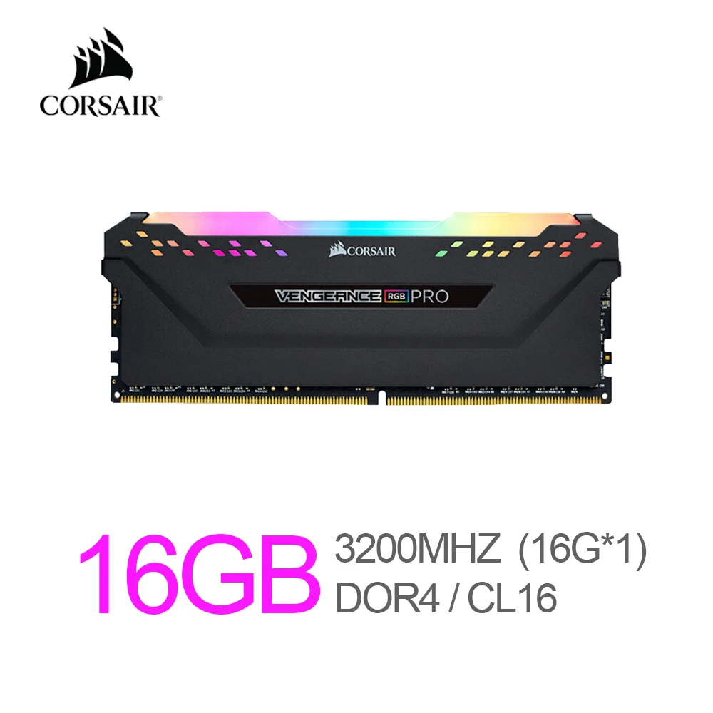 

Модуль памяти для настольных ПК Corsair Vengeance RGB Pro 16 Гб (1x16 Гб) DDR4 3200 (PC4-25600) C16, черный