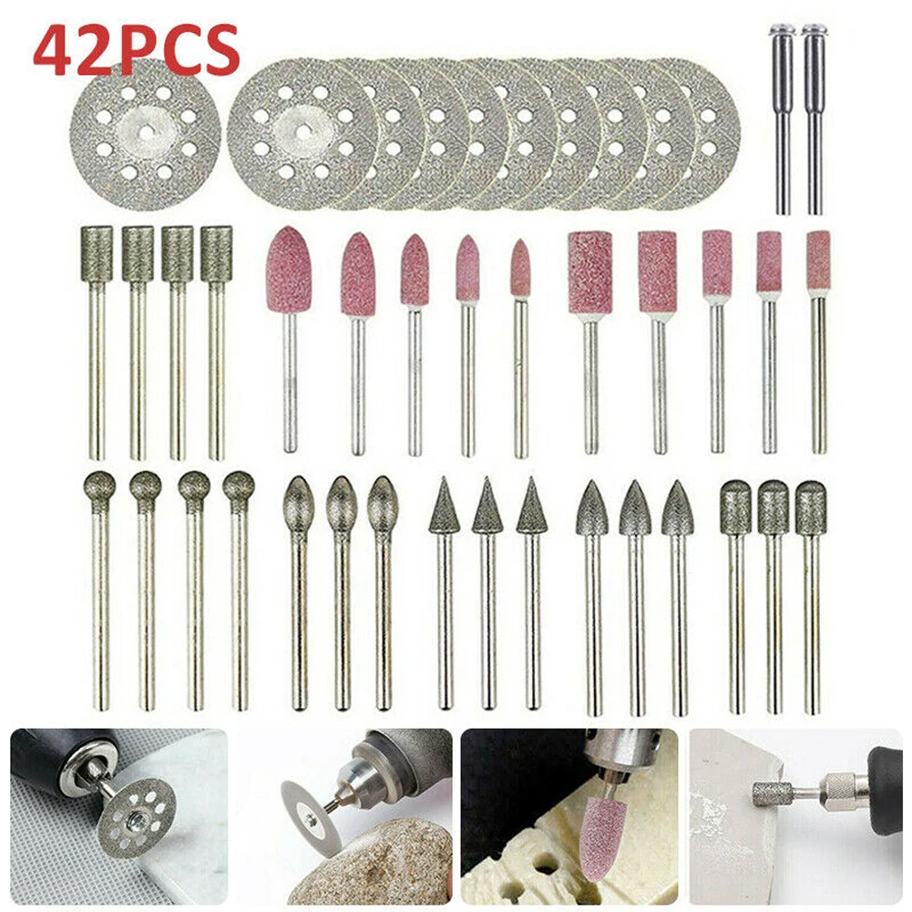 

42pcs Carving Bit Diamond Cutting Rotary Tool Cutting Wheel Stone Glass