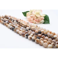 19mm natural smooth milky white stripe round agate stone beads for diy bracelet necklace jewelry making strand 15