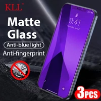 1 3pcs no fingerprint matte glass for iphone 11 12 13 pro max mini screen protector for iphone x xs max xr anti blue light glass